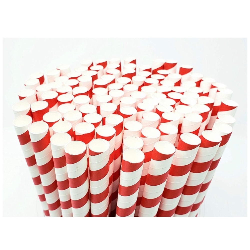 100 BOBA TEA Red&White Biodegradable Paper Straws - Picture 6 of 6